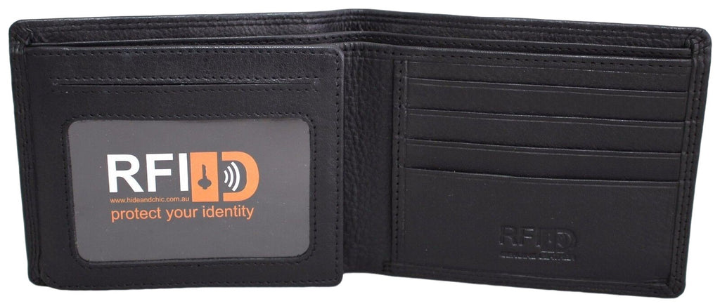 RFID Security Lined Leather Wallet Quality Full Grain Cow Hide Leather. Style No: 11049.