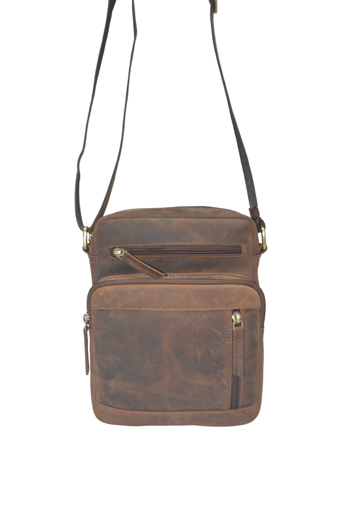 COMING SOON. Quality Full Grain Hunter Leather Shoulder/Crossbody Bag. Style No: 51015.