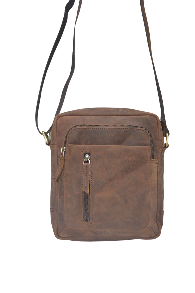 COMING SOON. Quality Full Grain Hunter Leather Shoulder/Crossbody Bag. Style No: 51018.