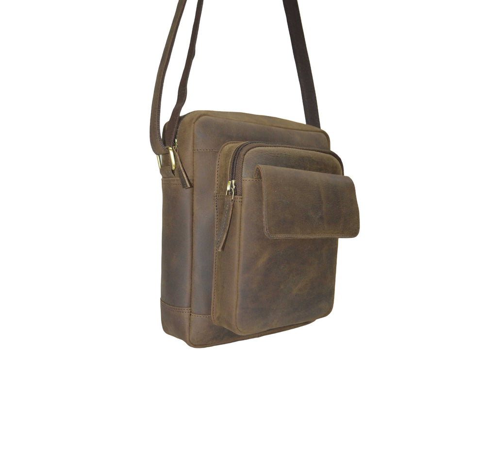 COMING SOON. Quality Full Grain Hunter Leather Shoulder/Crossbody Bag. Style No: 51016.