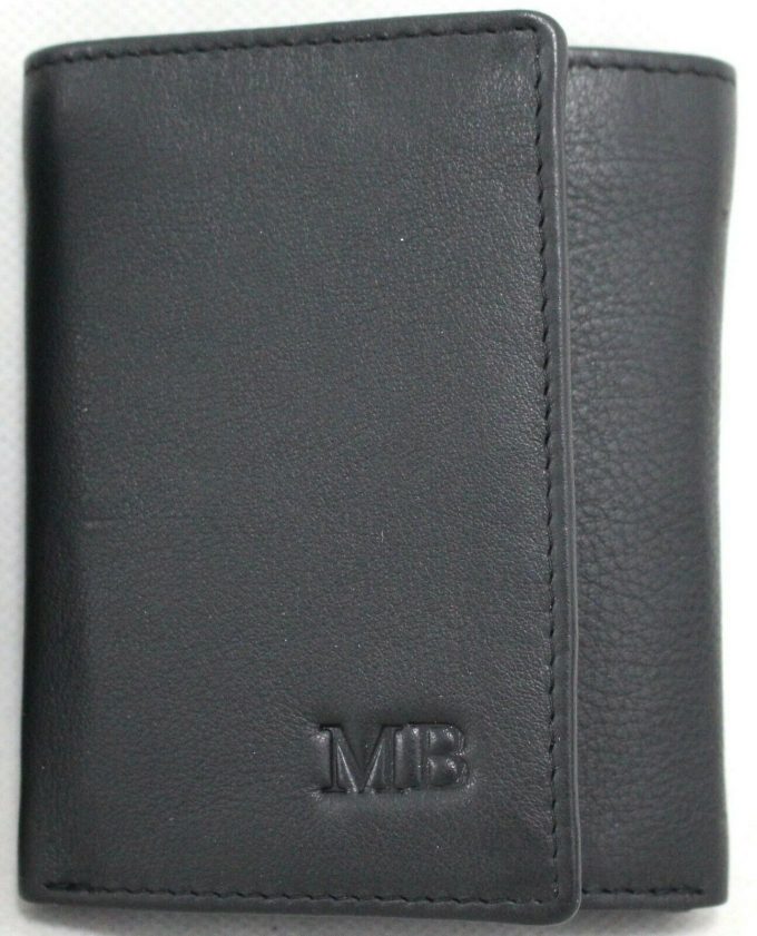 Personalised Monogrammed Wallet in Gold, Silver or Black Embossed. Hide & Chic